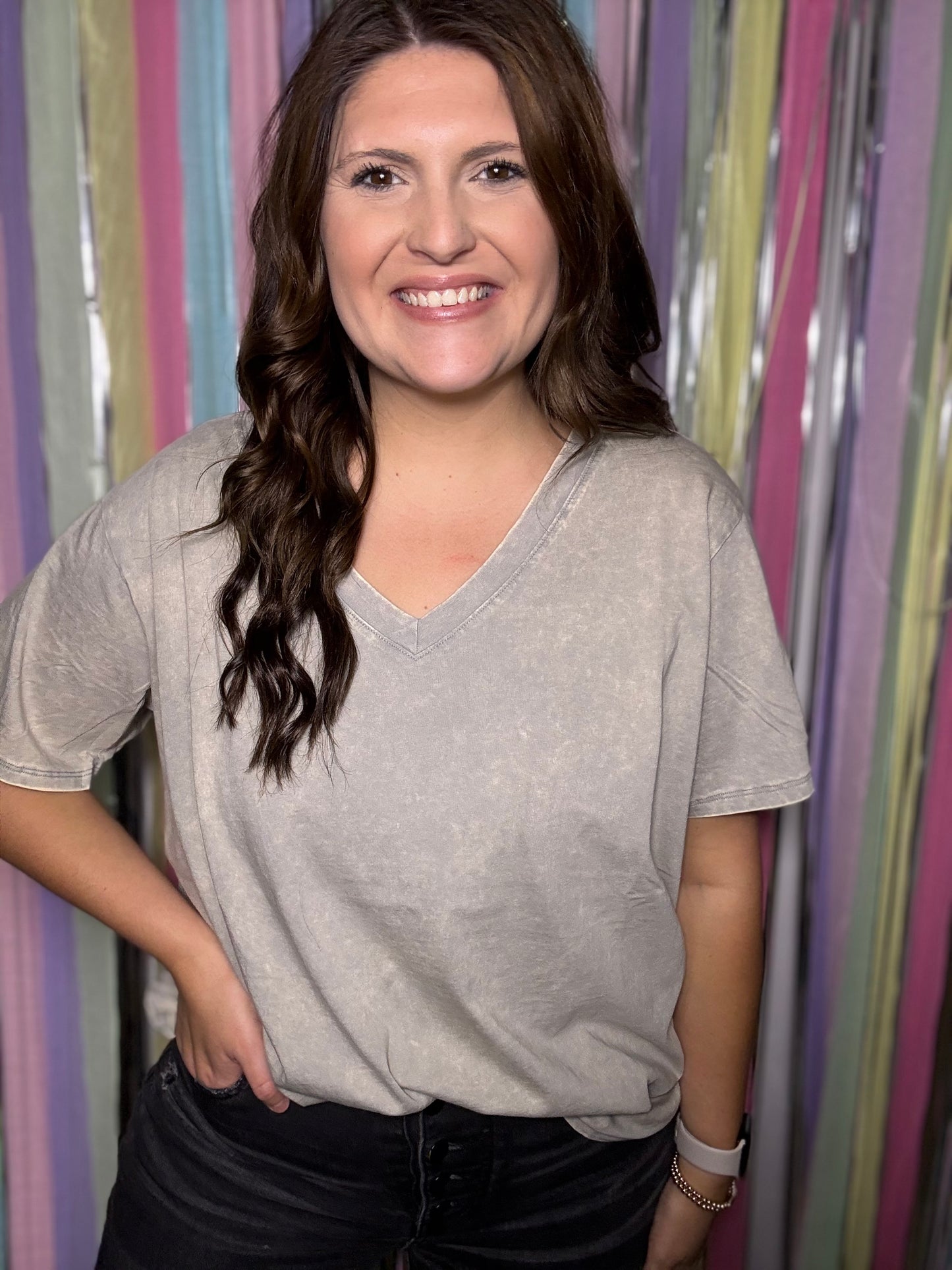 Washed Away Curvy Top
