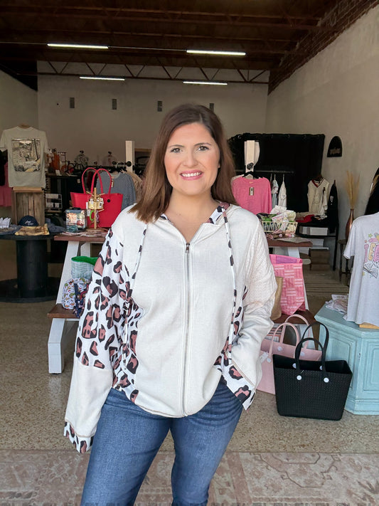 Cheetah girl zip up jacket.