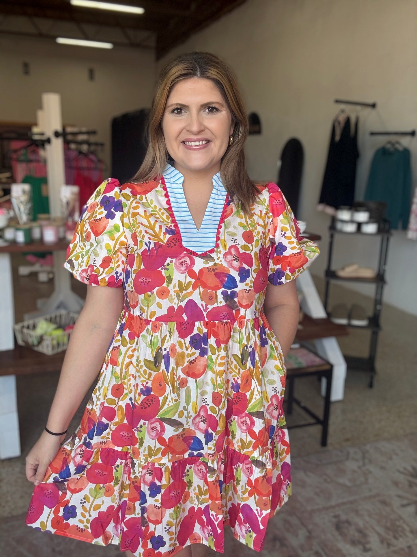 Bright,Bold and Floral Dress