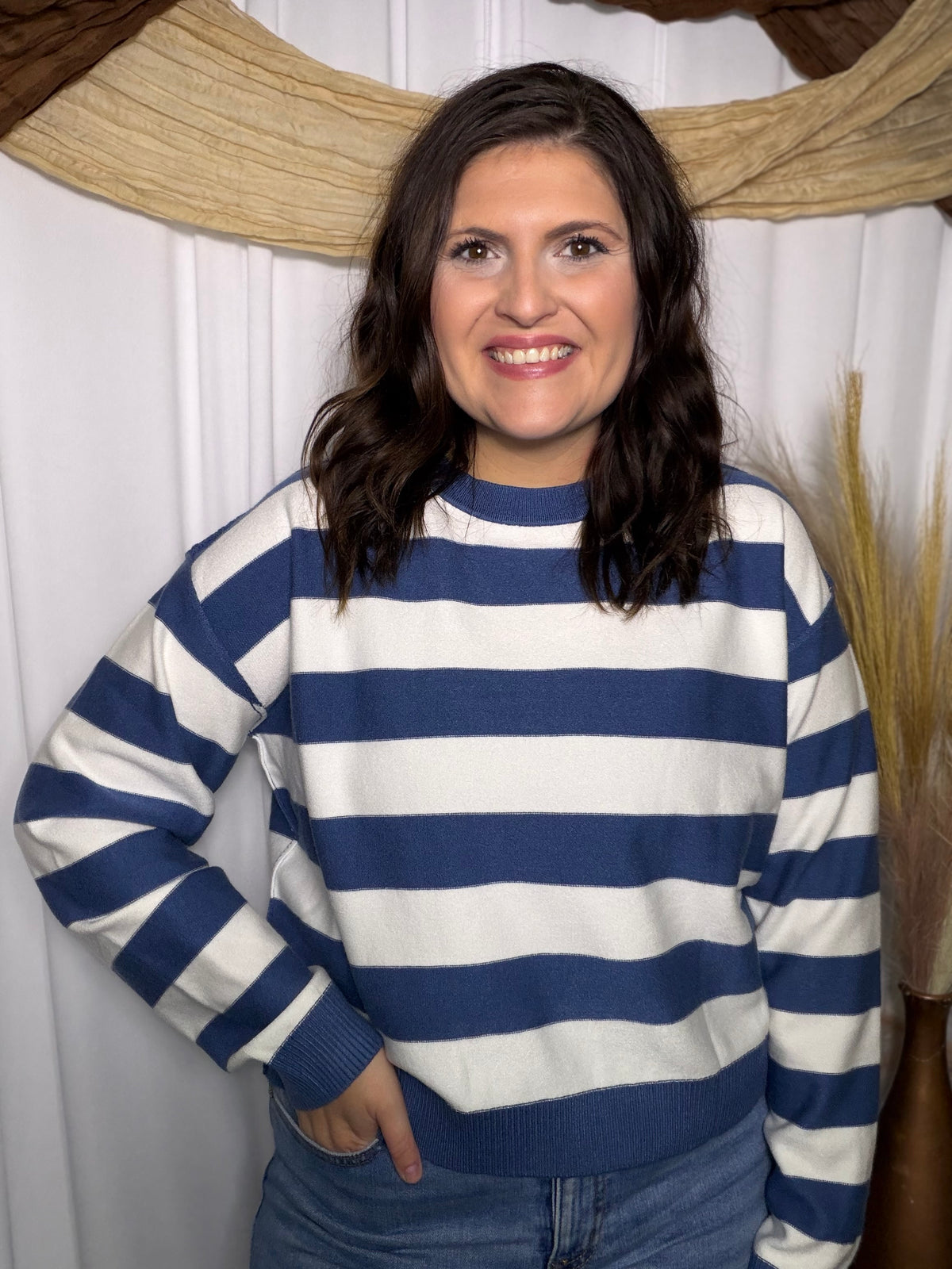 Preppy in Navy Sweater