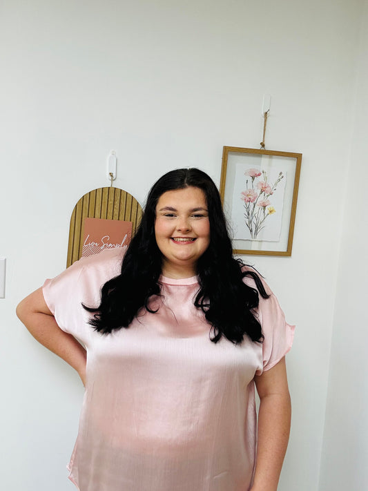 Silk Pink Curvy Top