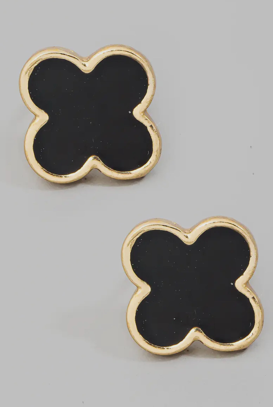 Enamel Clover Stud Earrings