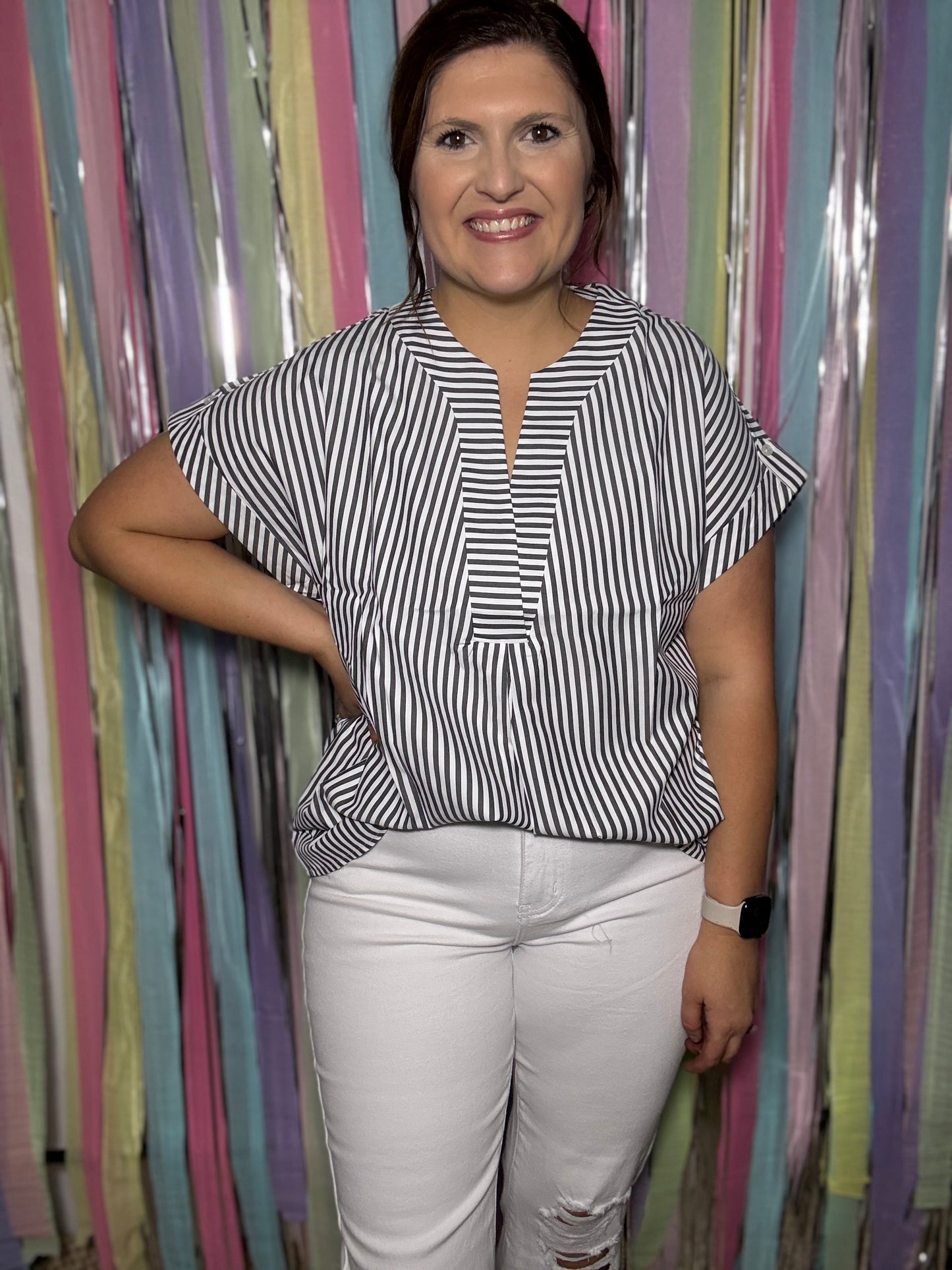 Sassy in stripes Curvy Top