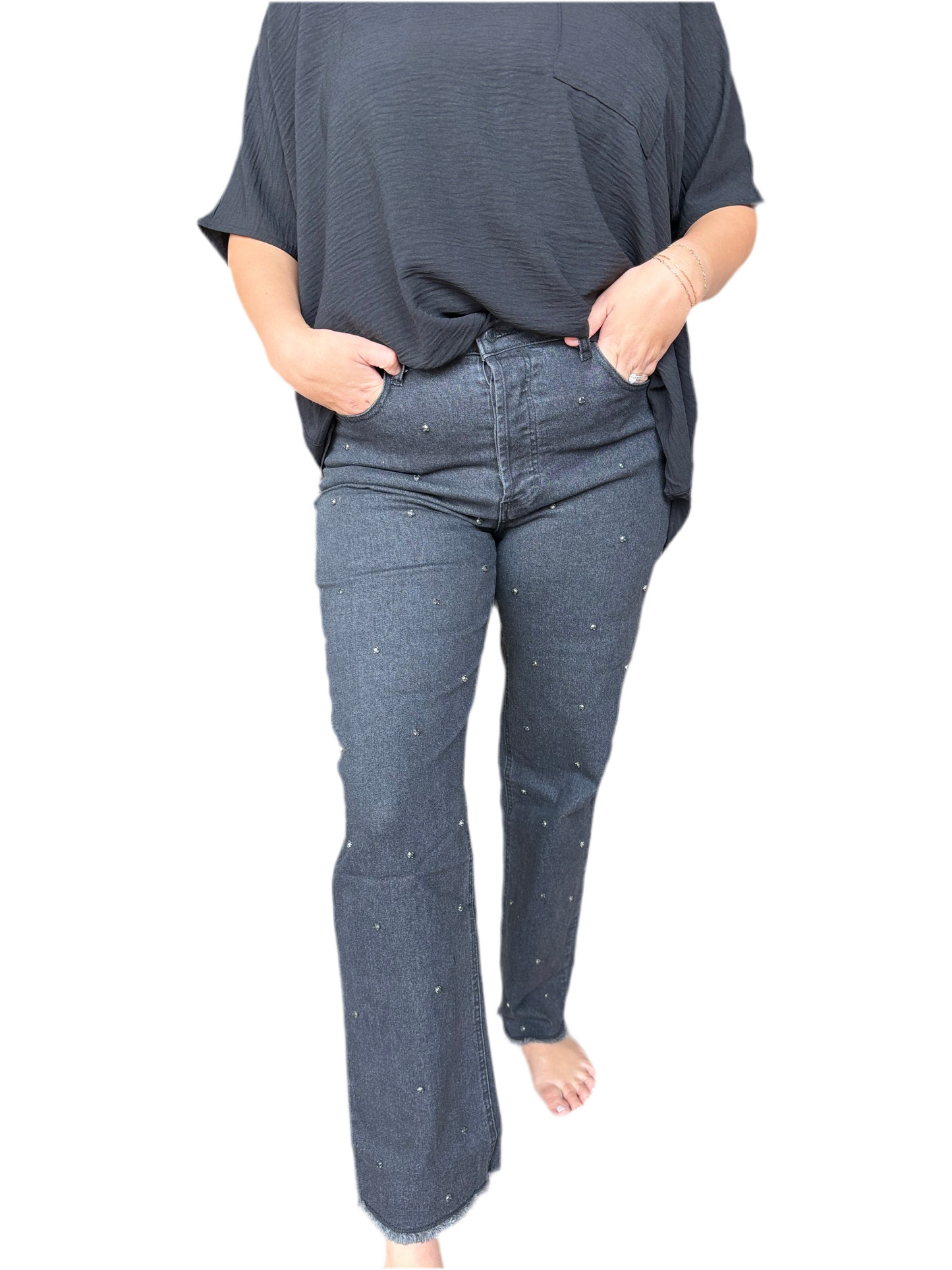 Pop of Sparkle Black Denim