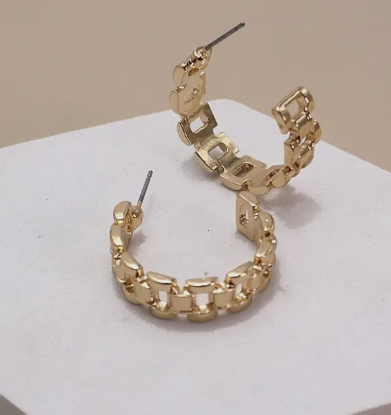 Chain Cut Out Hoop Earrings