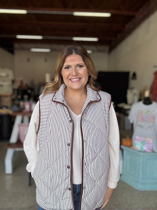 Brown Stripes Vest