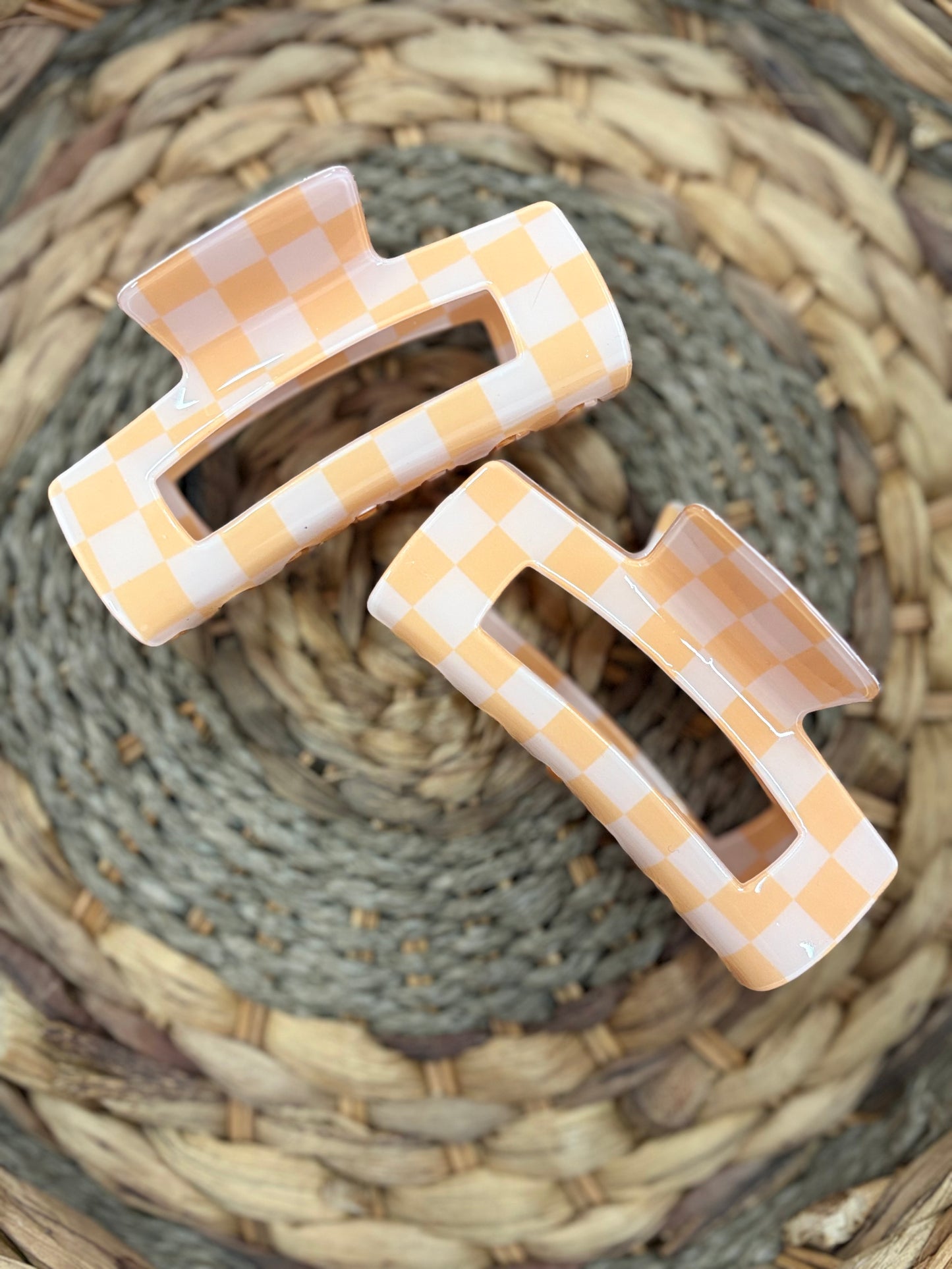 Checkered Jumbo Claw Clip