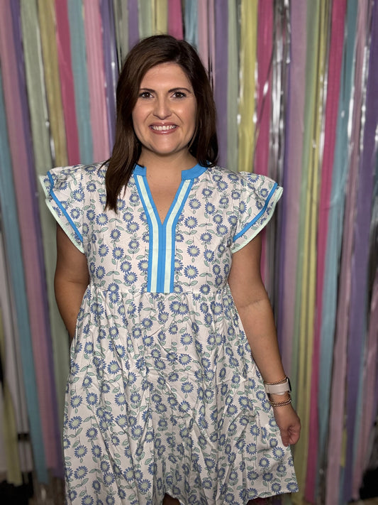 Sky Daisies Mini Dress