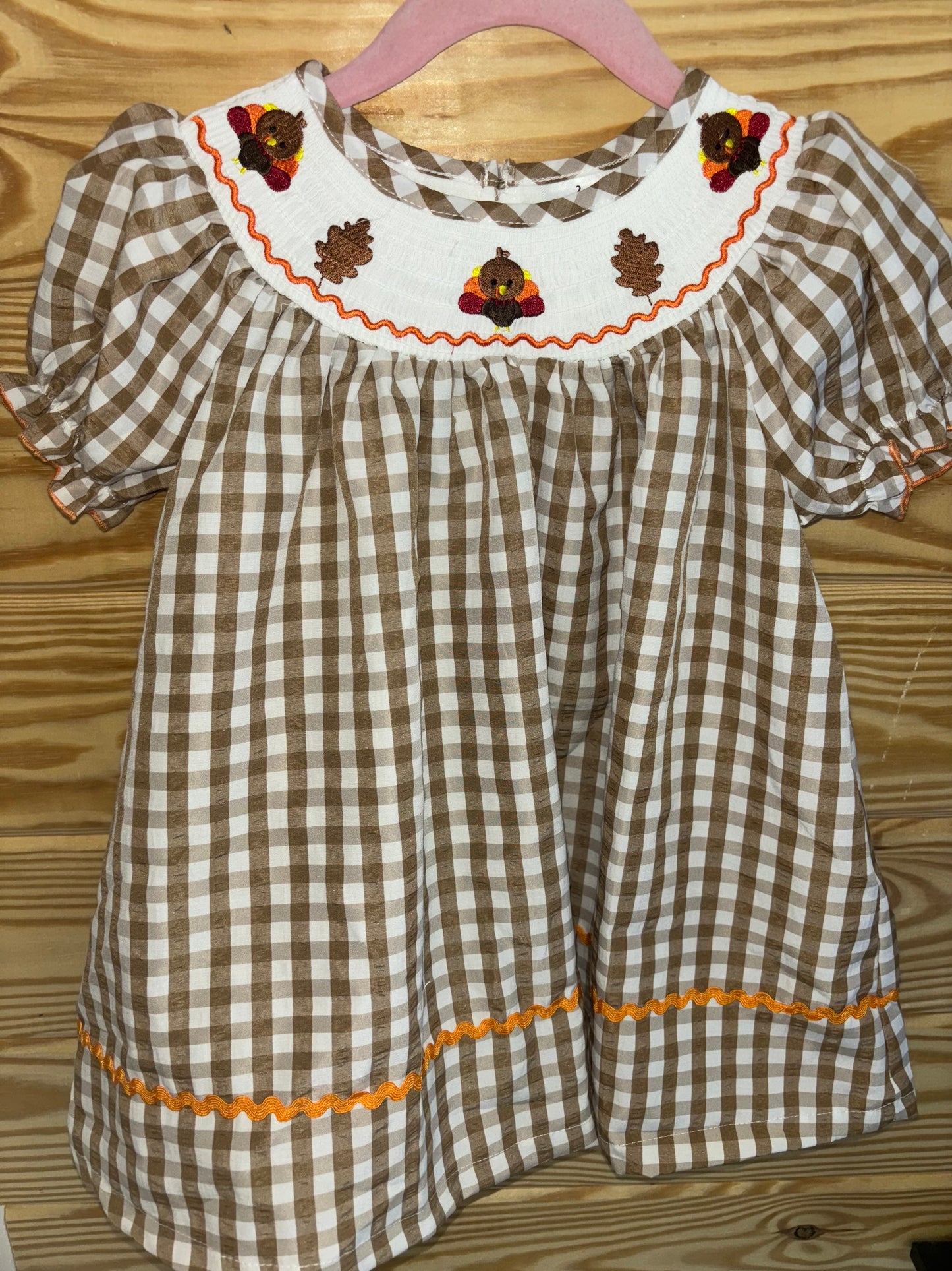 Thanksgiving Toddler Girl Smocked Dress