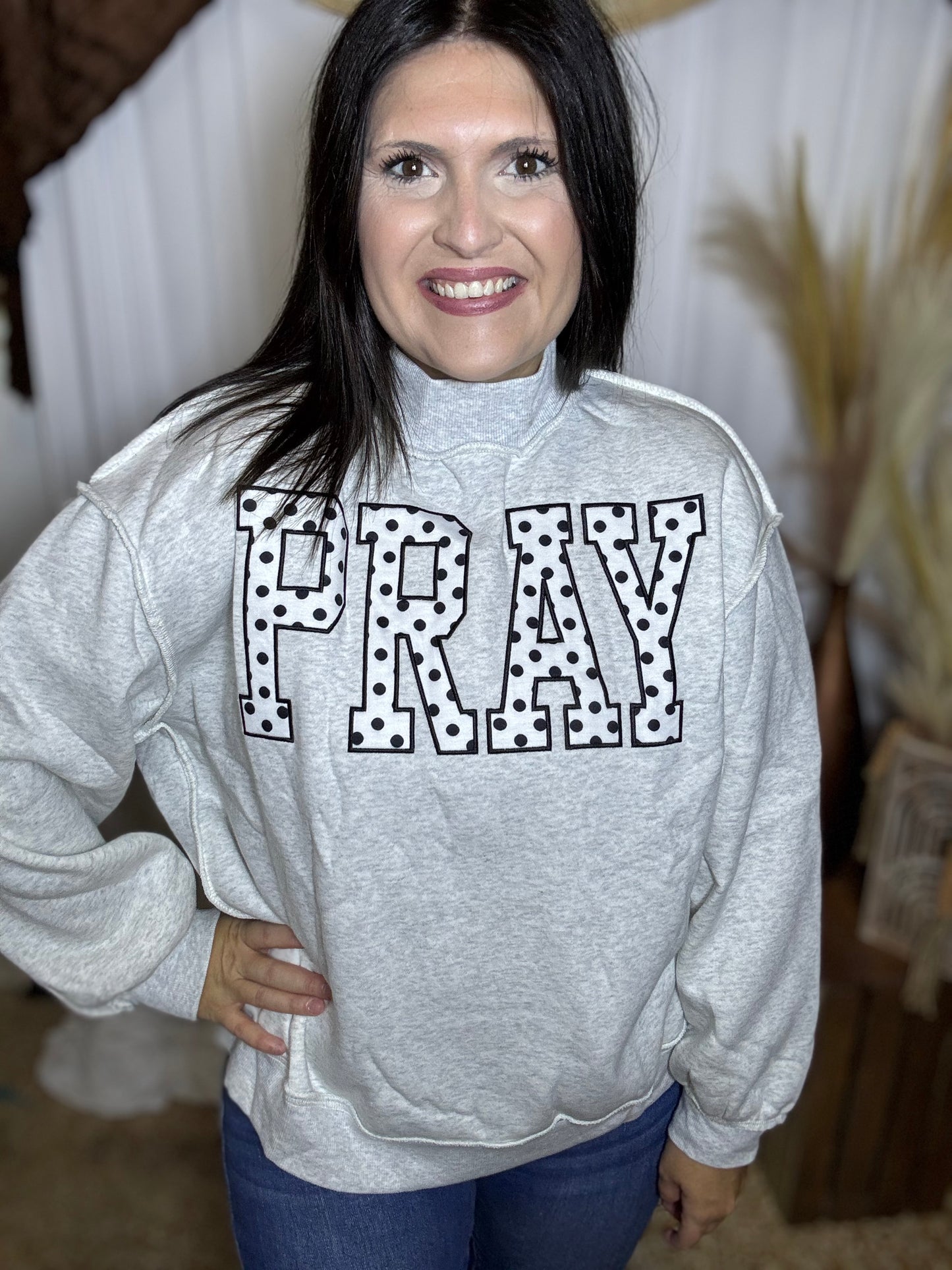 Pray MockNeck Pullover