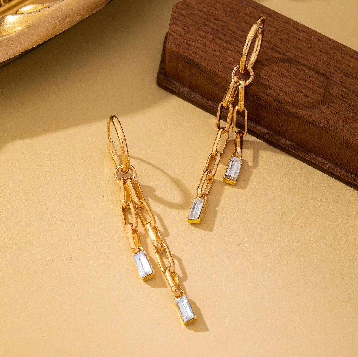 Golden Chain Drop Earrings