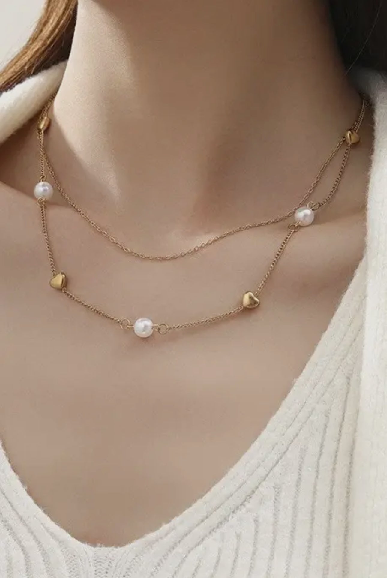 Pearl and Heart Necklace