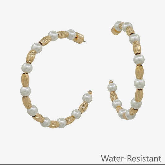 Pearl and Golden Hoops