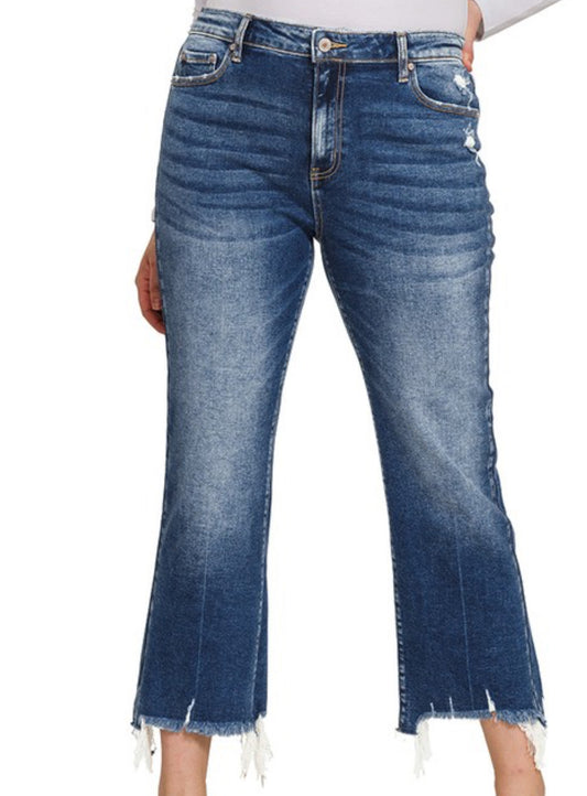 Kick Crop Flare Plus Denim