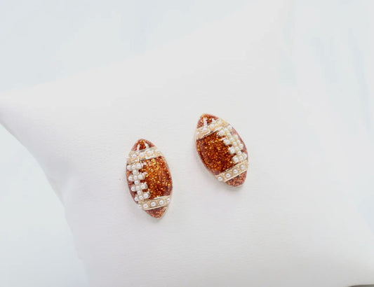 Football stud earrings