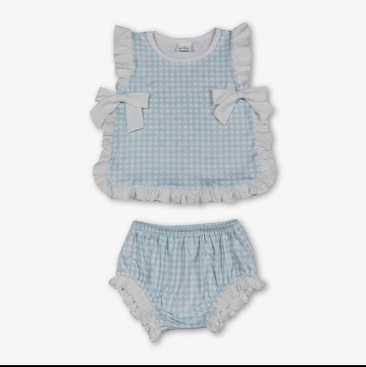 Light blue plaid set