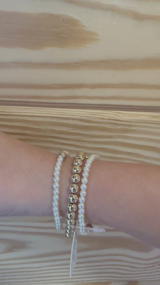 Pearls and Gold Bracelets